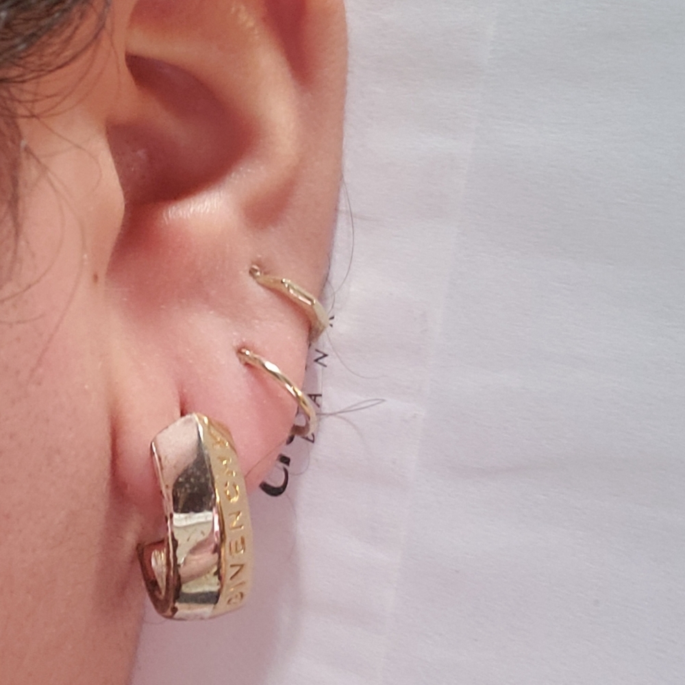 Givenchy Two Tone Cuff Earrings - image 6
